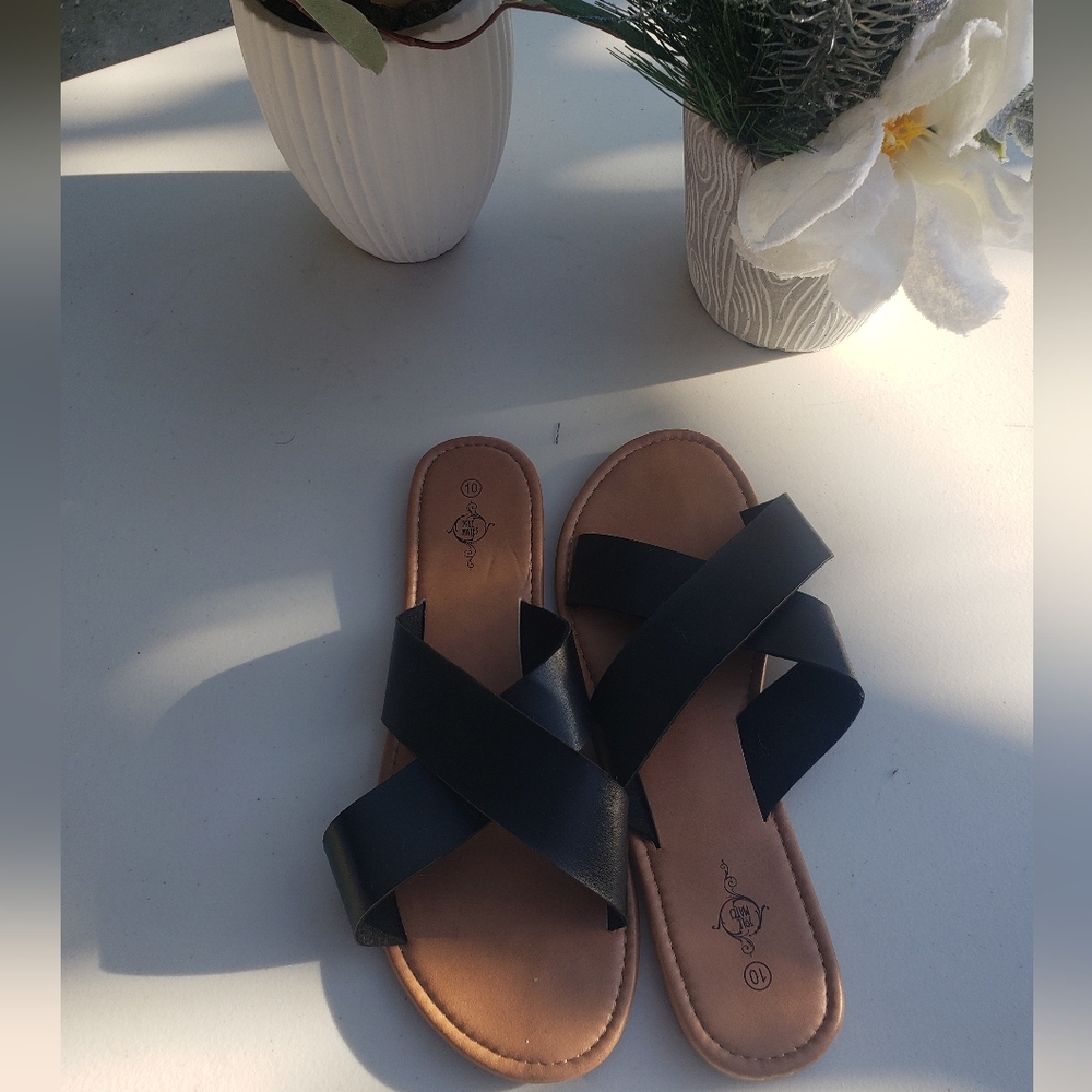 Black Strap Sandals